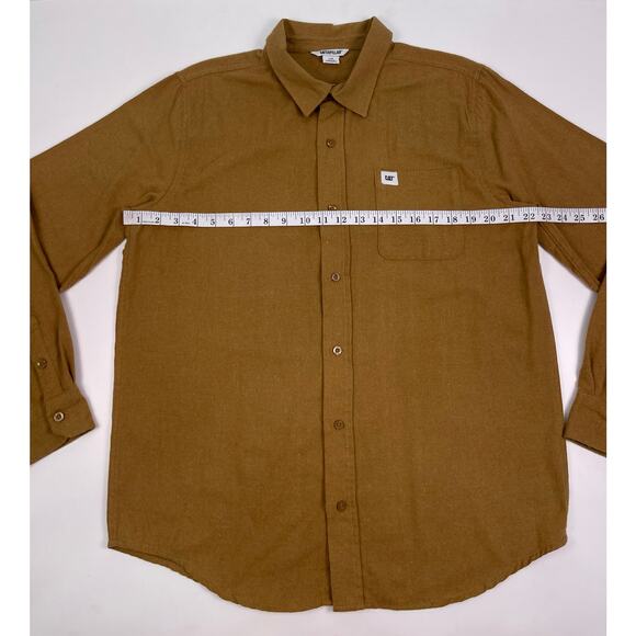 Caterpillar Brown Button Up Long Sleeve Utility Work Shirt Size Large - Picture 5 of 8